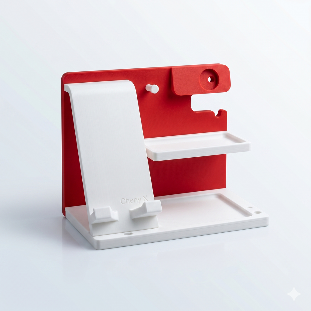 7-in-1 Bedside Organizer for Samsung – Phone Holder, Watch Dock, Key Hook & Storage Tray